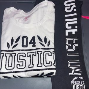 Justice top and leggings
